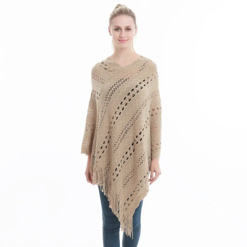 Poncho crochet femme