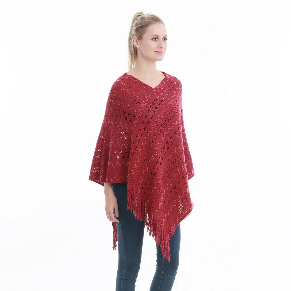 Poncho crochet femme