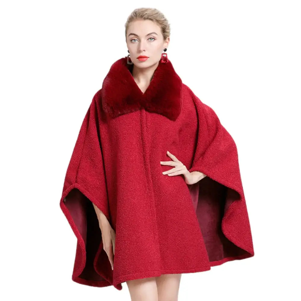 Poncho épais femme