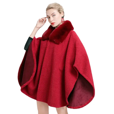 Poncho épais femme