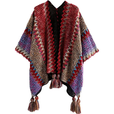 Poncho femme boheme