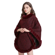 Poncho femme bordeau