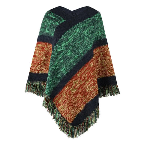 Poncho femme coloré