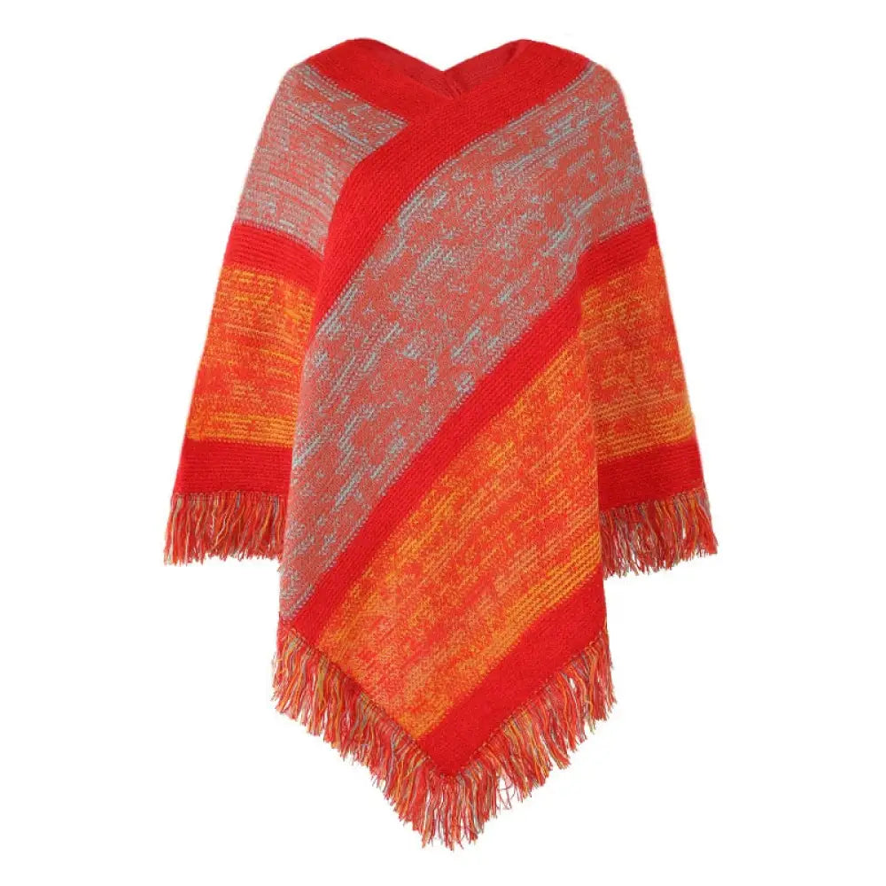 Poncho femme coloré