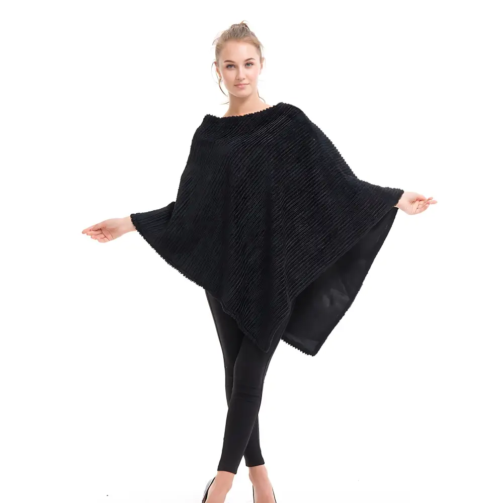 Poncho femme en polaire