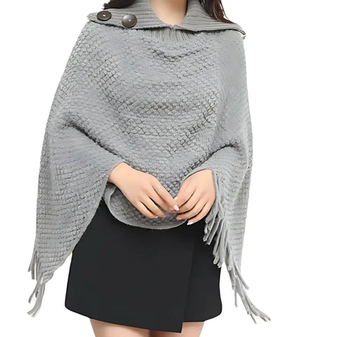 Poncho femme en tricot