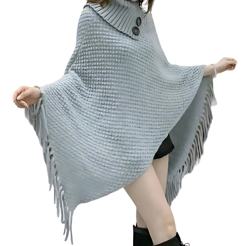 Poncho femme en tricot