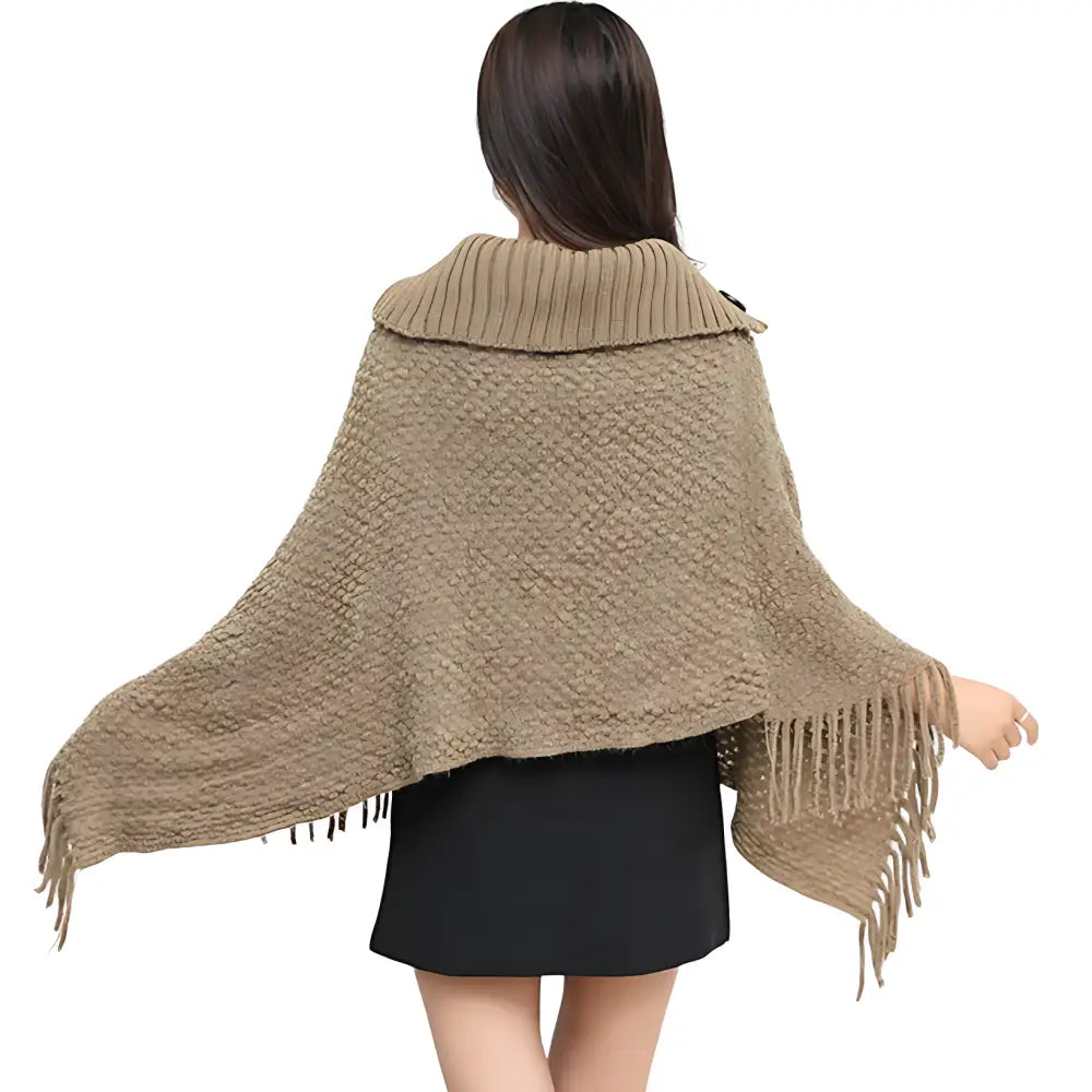 Poncho femme en tricot