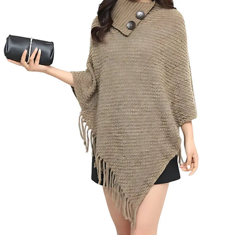 Poncho femme en tricot