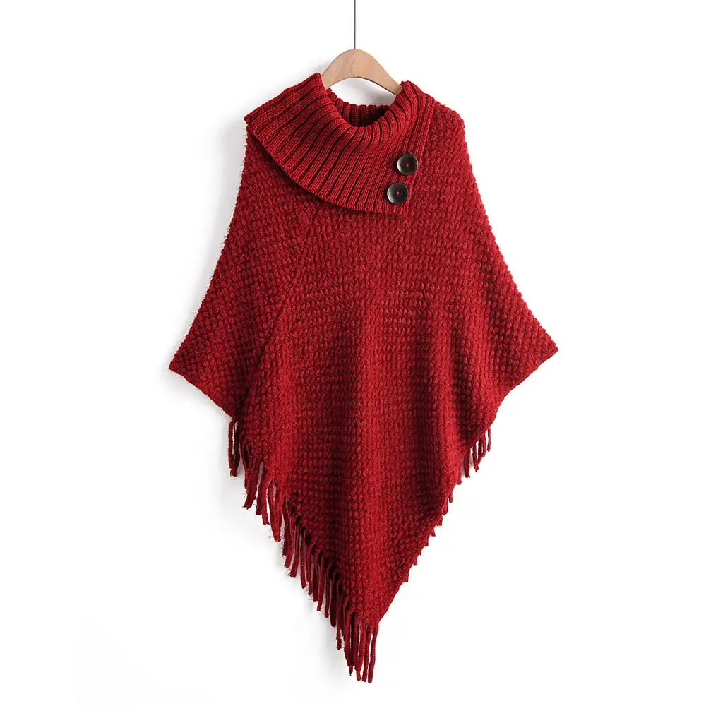 Poncho femme en tricot