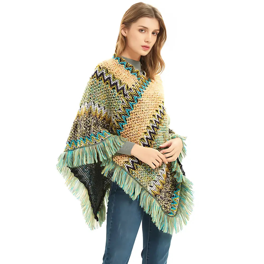 Poncho femme hiver couleur