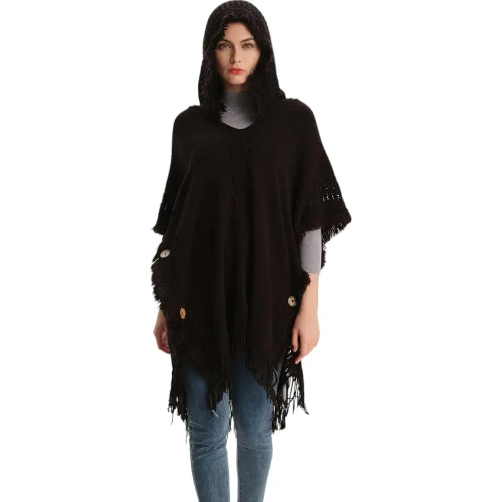 Poncho femme hiver en tricot