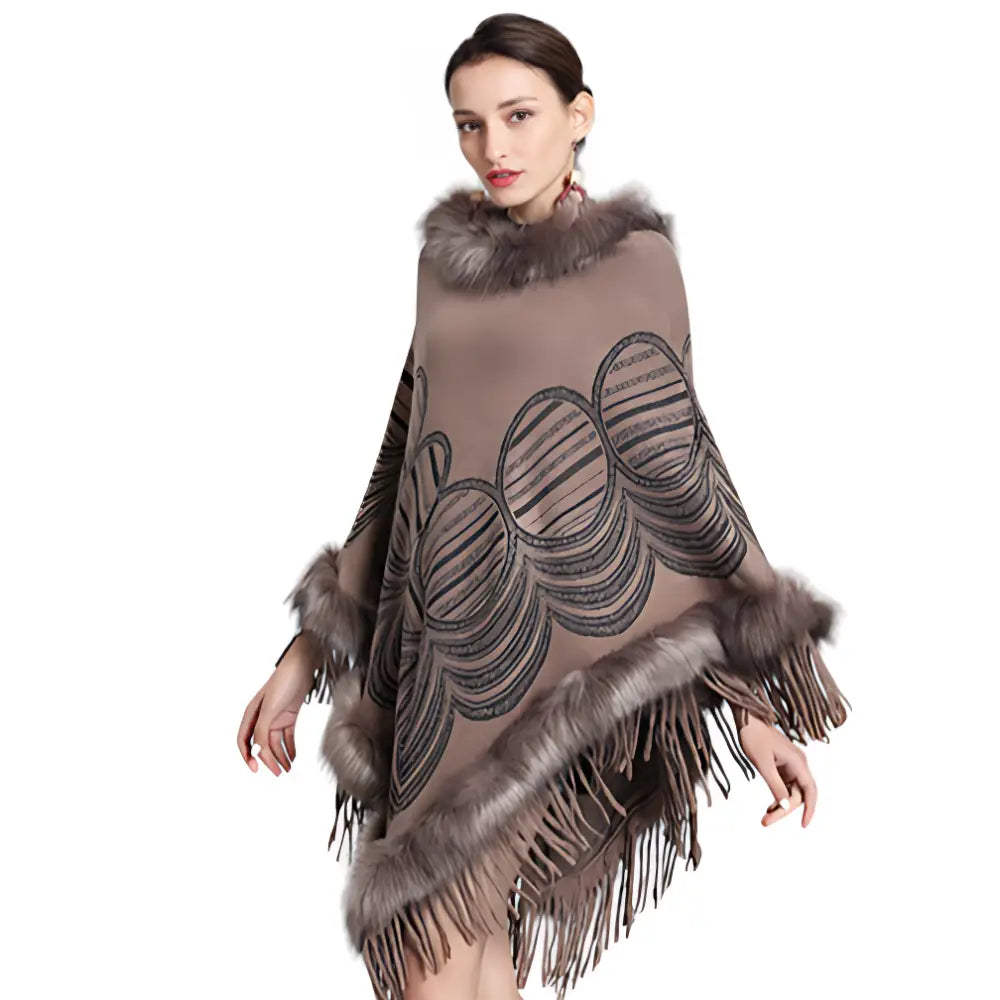 Poncho femme hiver laine