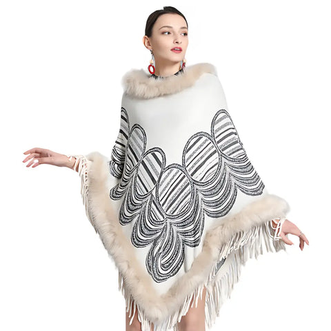 Poncho femme hiver laine