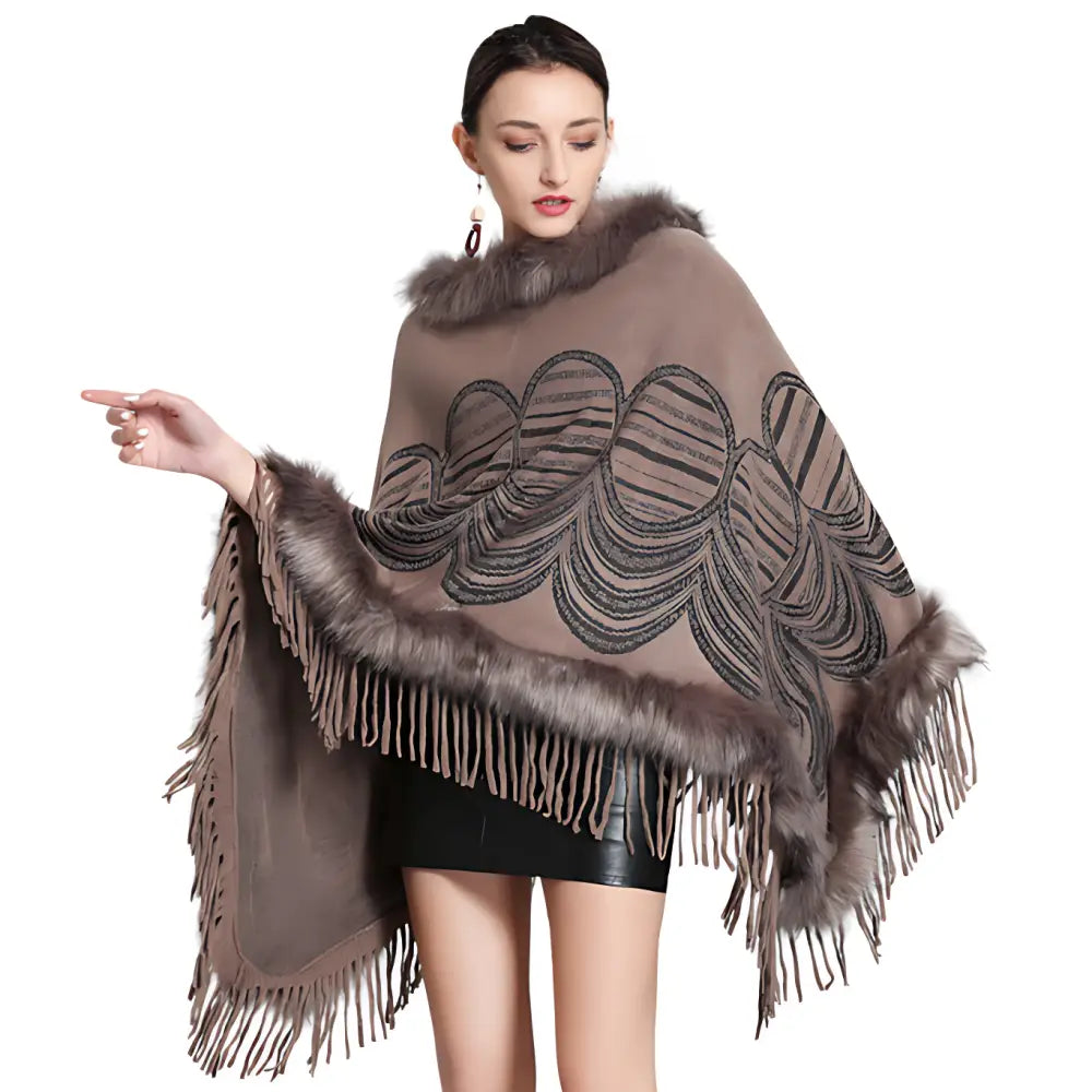 Poncho femme hiver laine