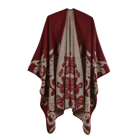 Poncho Femme Imprimé Floral et Papillon