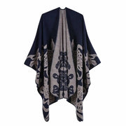 Poncho Femme Imprimé Floral et Papillon