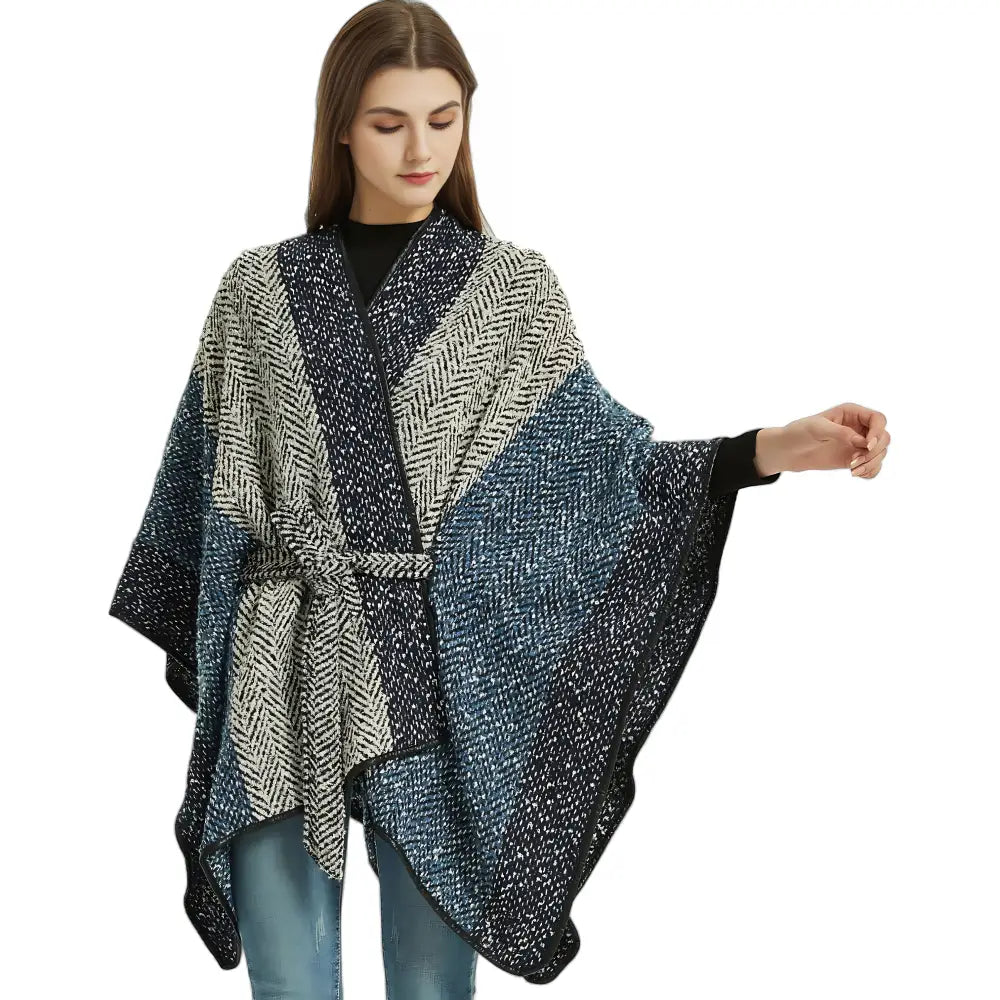 Poncho femme long