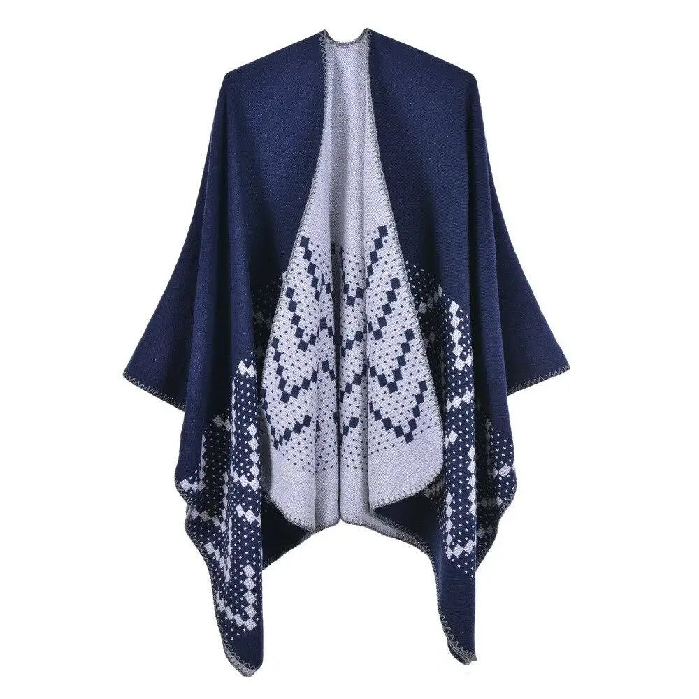 Poncho Femme Motif Cachemire