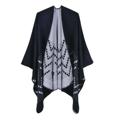 Poncho Femme Motif Cachemire