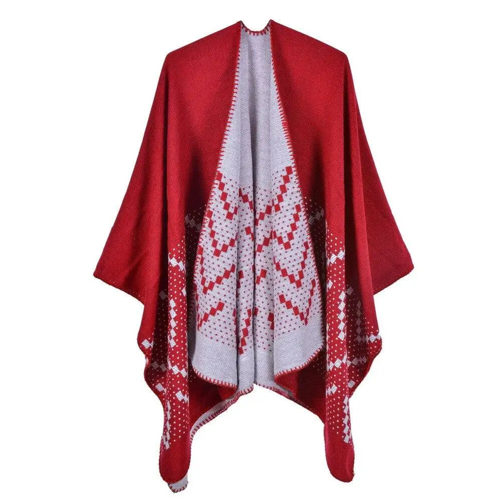 Poncho Femme Motif Cachemire