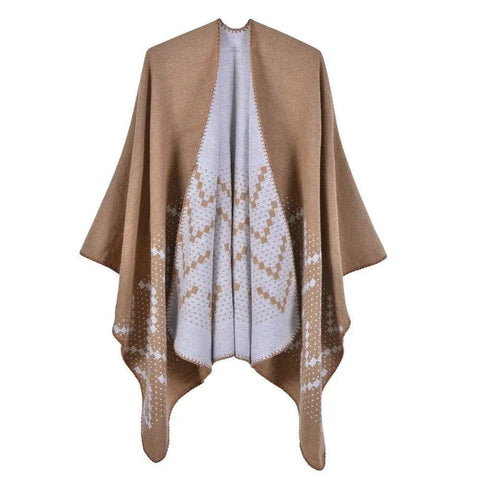 Poncho Femme Motif Cachemire