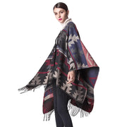 Poncho Femme Motifs Géométriques