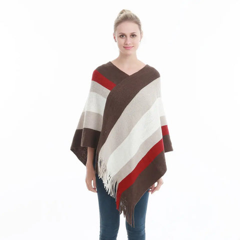 Poncho femme tissu laine