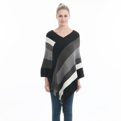 Poncho femme tissu laine