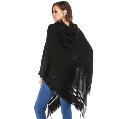 Poncho hippie femme