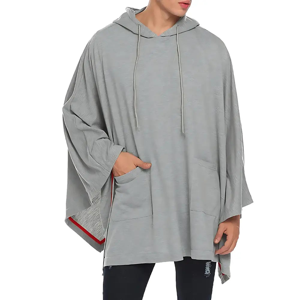 Poncho homme capuche noir