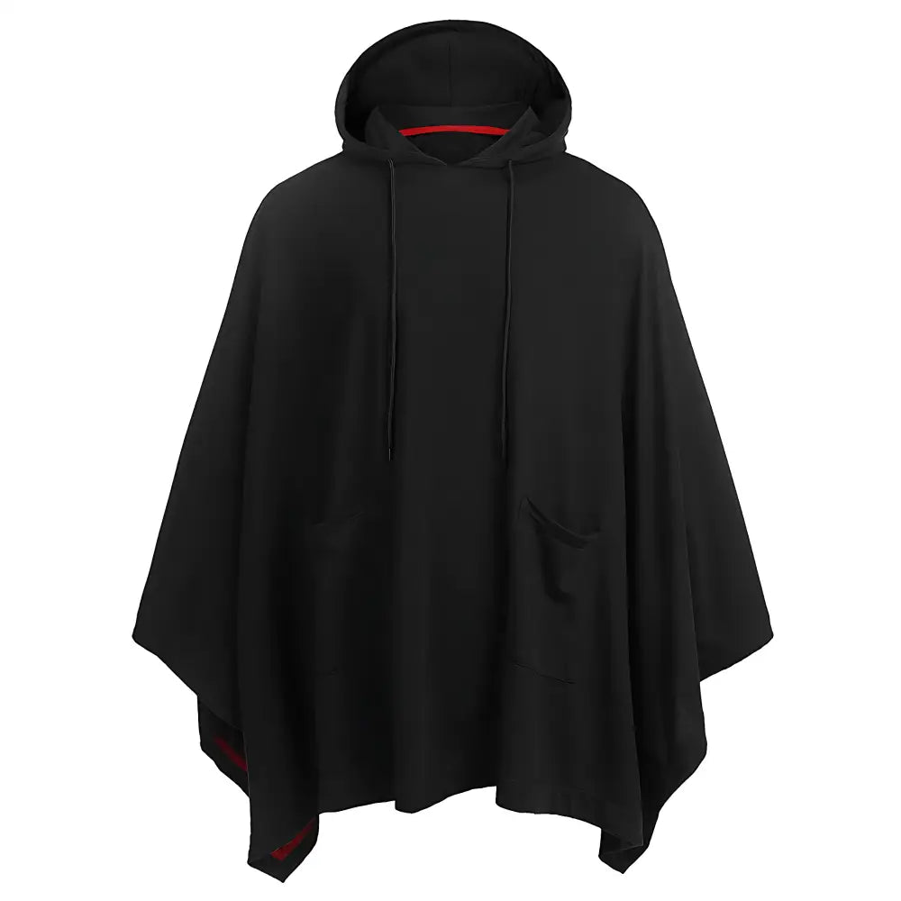 Poncho homme capuche noir