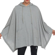 Poncho homme capuche noir