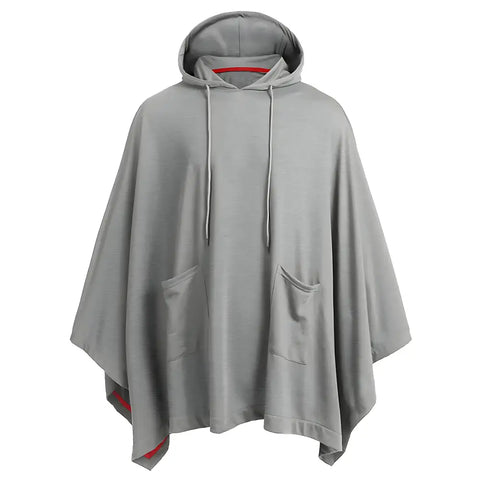 Poncho homme capuche noir