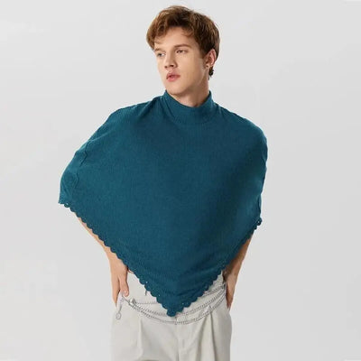 Poncho Homme Style Col Roulé