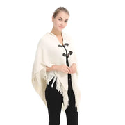 Poncho laine casual femme