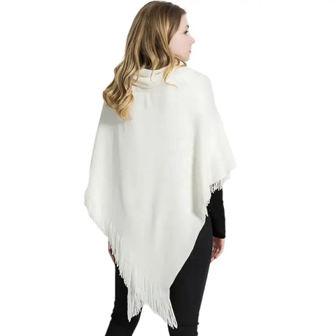 Poncho laine casual femme