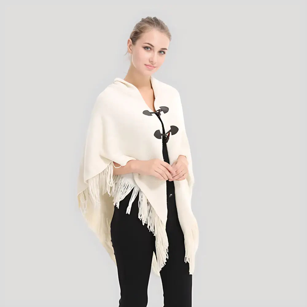 Poncho laine casual femme
