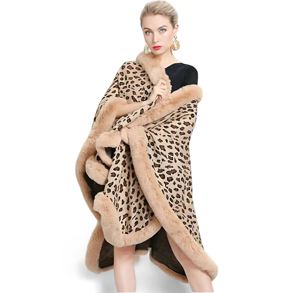 Poncho leopard femme