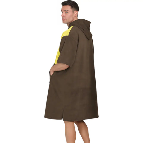 Poncho long a capuche homme