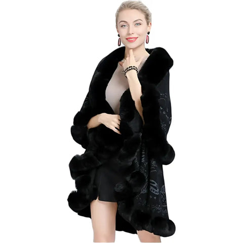 Poncho long femme hiver