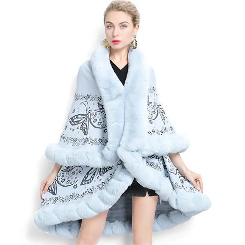 Poncho long femme hiver