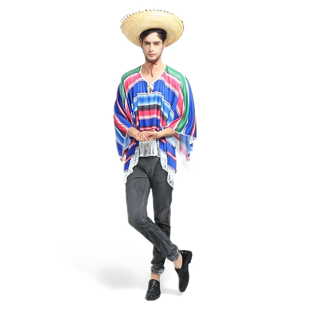 Poncho mexicain homme