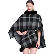 Poncho noir femme pas cher