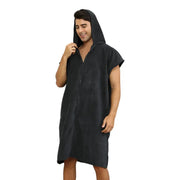 Poncho noir homme long