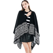 Poncho Polaire Femme Avec Motif