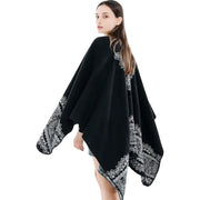 Poncho Polaire Femme Avec Motif