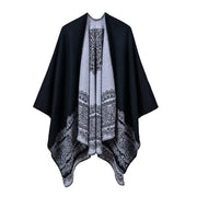 Poncho Polaire Femme Avec Motif