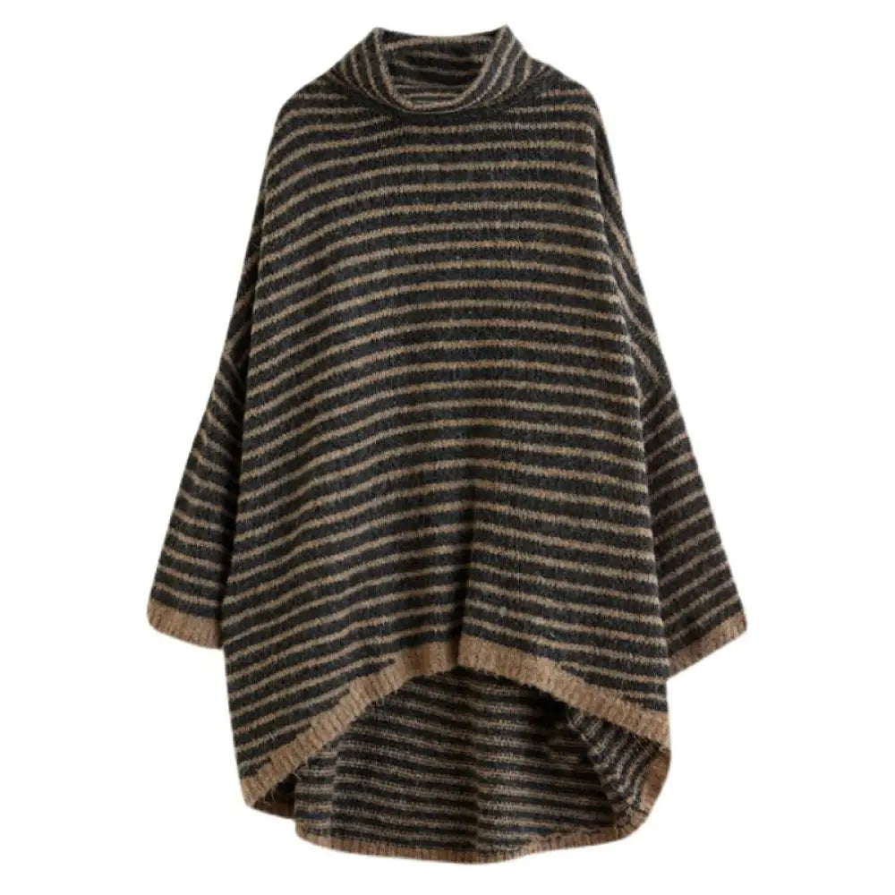 Poncho Pour Femme CCAIPU - Élégant Et Chaud Pour L'Hiver, Style Triangulaire Avec Bouton Cuir