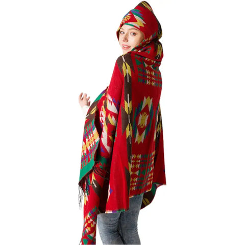 Pull poncho court femme